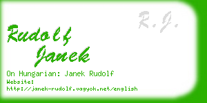 rudolf janek business card